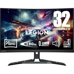 LENOVO - Legion R32Qc-30 Curved Qhd Va Panel 180Hz 0.5 Ms, 31.5" Gaming Monitor \w HDMI 2.1, Displayport, Amd Freesync, Speakers, Tilt, Swivel