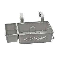 MYACUC Poolside Storage Basket, Swimming Pool Storage Basket With Pool Cup Holder Pool Side Storage Bin to Organize Cup Towel