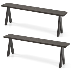 GYMAX 3-Person Outdoor Bench Set Of 2 W/ 800 Lbs Bearing Capacity for Garden