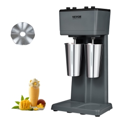 VEVOR 375W X 2 Milkshake Maker, Electric Milkshake Machine, Double Heads Drink Mixer Blender Machine, 3-Speed Milkshake Mixer \w 2 X 820 Ml