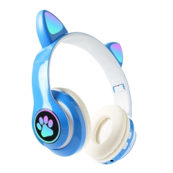 THE WAY Kids Noise Cancelling Bluetooth Headphones \w Led Cat Ears, Foldable Bluetooth Headphones And Microphone for Kids, School, Ipad/tablet/pc Use