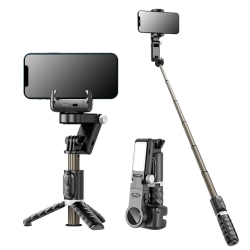 THE WAY Mobile Phone Gimbal Stabilizer, Selfie Stick Bluetooth Smart Anti-Shake Follow-Up Bracket Retractable Live Broadcast Tripod - 0.7M Aluminum