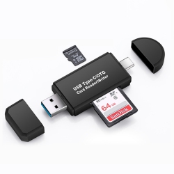 THE WAY Type C Card Reader USB 3.0 Card Reader, Mobile Phone 4 In 1 High Speed Portable Memory Card Reader - Yc-330 (Version 3.0) In Black