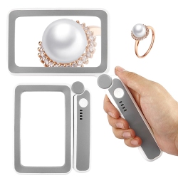 MYACUC Magnifying Glass \w Light, 4 X Lightweight Reading Magnifier for Seniors, Large, Foldable Handheld Magnifier \w 10 Leds Rechargeable Magnifying