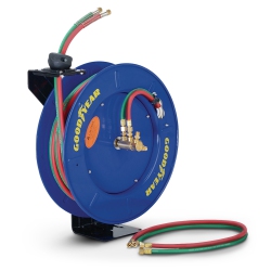 GOODYEAR Spring Driven Steel Retractable Hose Reel (1/4 In. X 50 Ft. - Welding Reel)