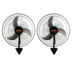 VEVOR 2 PCs Wall Mount Fan, 20 Inch Oscillating, 3-Speed High Velocity Max. 4000 Cfm Industrial Wall Fan for Indoor, Commercial, Residential