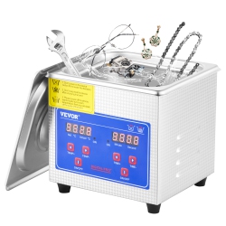 VEVOR 0.3 L Professional Ultrasonic Cleaner, Ultrasonic Jewelry Cleaner \w Digital Timer & Heater, Stainless Steel Industrial Sonic Cleaner 40Khz