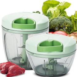 MYACUC 2 Pack Manual Food Chopper Manual Hand Chopper Portable Manual Vegetable Chopper Manual Food Processor（400Ml+900Ml）