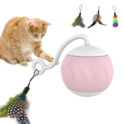 MYACUC Cat Toy Interactive Cat Balls Cat Toys, Turbo Tail Mouse Cat Toy \w Led Light & USB Charging Cable, Touch Control & Sound Control Smart Cat Ball