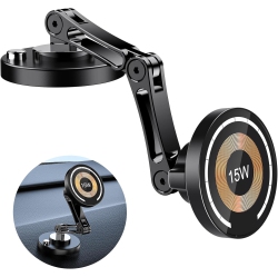THE WAY Magnetic Wireless Car Charger, 15W Fast Charging Mag-Safe Car Mount, 360° Magnetic Car Phone Holder - With Infinite Charging