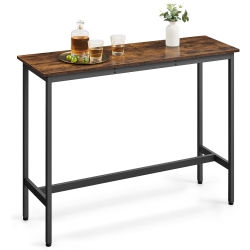 SONGMICS HOME Vasagle Industrial-Style High Pub Dining Table In Rustic And Ink Black (15.7 X 47.2 X 35.4 Inches) In Brown