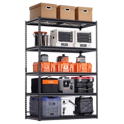 VEVOR 24"d X 48"w X 72"h Storage Shelves, 3000 Lbs, 5 Tier Heavy Duty Garage Shelving, Adjustable Metal Shelves for Industrial Shelving Unit Utility
