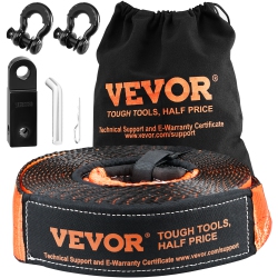 VEVOR 3" X 30' Off-Road Recovery Kit, Heavy Duty Winch Recovery Kit \w 30, 000 Lbs Tow Strap, 44, 092 Lbs D-Ring Shackles, Shackle Receiver And