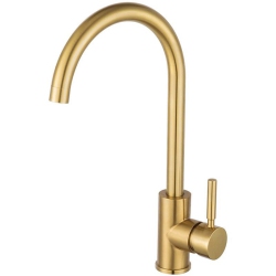 MYACUC Kitchen Single Cold Water Faucet, Stainless Steel Sink Tap for Kitchen In Gold
