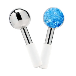 MYACUC 2PCs Ice Roller for Face, Ice Globes Eye Massager Facial Roller Tools, Stainless Steel Cryo Globes Cold Therapy for Eyes, Body Skin Care For
