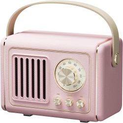 CHSSHA00 Mini Retro Bluetooth Speaker, Rechargeable, Multi-Function Bluetooth Speaker \w Large Volume, Bluetooth 5.0 Wireless, Supports Tf Card, U