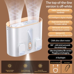 THE WAY New Waist Hanging Fan Touch Lighting Hanging Neck Small Fan \w Led Display Night Light Rechargeable Wearable Belt - Double Wind Hanging Neck