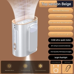 THE WAY New Waist Hanging Fan, Touch Lighting Hanging Neck Small Fan \w Led Display, Night Light, Rechargeable Wearable Belt - Single Wind Hanging