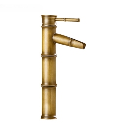 MYACUC Copper Antique Bamboo Faucet, Splash-Proof Hot And Cold Mixer for Kitchen And Bathroom