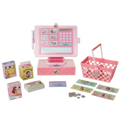 DISNEY PRINCESS Style Collection Cash Register Shop N Play Market Set - Shopping Basket Included