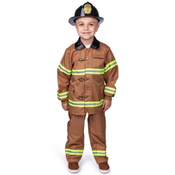 DRESS UP AMERICA Fireman Costume for Kids - Role Play Firefighter Costume In Multicolor
