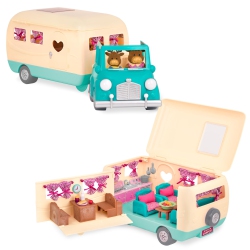LI'L WOODZEEZ Li’L Woodzeez – Toy Car – Toy Camper – Figurine Playset – Camping Playset – 3 Years + – Happy Camper