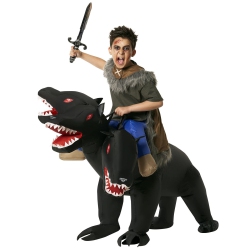 MORPH Costumes Inflatable 3 Headed Dog Costume for Kids Ride On Halloween Greek Costume In Multicolor