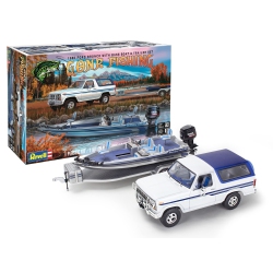 REVELL 17242 '80 Ford Bronco W/bass Boat & Trailer 1:24 Scale 157-Piece Skill Level 5 Model Truck Building Kit