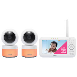 VTech 5" Video Baby Monitor with 2 Cameras, Pan/Tilt, Night Light & Two-Way Communication (VM5263-2)