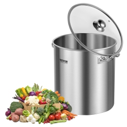 VEVOR 24 Quart Stainless Steel Stockpot, Cooking Pots, Cookware Sauce Pot \w Lid, And Handle, Heavy Duty Commercial Grade Stock Pot, for Steaming