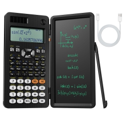 AURORA Rechargeable Scientific Calculator 991Es \w Notepad, 417 Functions Science Calculator \w Writing Tablet for College High School Middle School