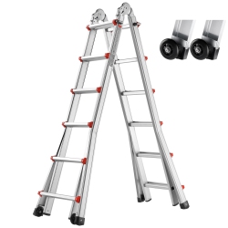 VEVOR 20.5 Ft Telescoping Ladder A Frame, Aluminum Extension Ladder, Multi-Function Portable Collapsible Rv Ladder, for Homework Stairs Indoor