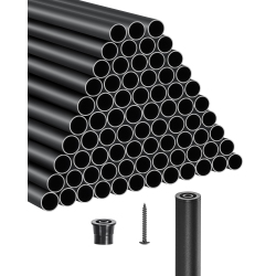 VEVOR 32 In Staircase Balusters 101 Pack, Aluminum, 3/4 In Water-Proof Round Metal Spindle Railing, \w Rail Caps & Screws for Stairs, Porch, Patio