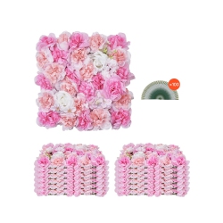 VEVOR 15 X 15Inch 3D Flower Wall Panel, 12 PCs, Artificial Floral Wall Background Mesh Backing Mat, Seamless Design&easy Installation for Wedding