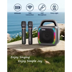 THE WAY Hot Selling High Quality Heavy Bass Karaoke Bluetooth Speaker \w Microphone, Karaoke Machine \w 2 Wireless Microphones, Portable Bluetooth