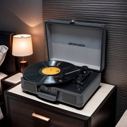 THE WAY Vinyl Record Player Vintage Portable Phonograph 33/45/78 Rpm Turntable Vinyl Record Bluetooth 5.3, Wireless Bluetooth + Ruby Stylus + Hifi