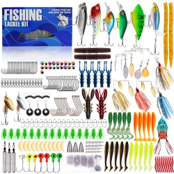 THE WAY 311 Pieces Of Lure Suit Small Fish Soft Bait Bionic Bait Big Beard Male Sequin Fishing Gear Suit With Fishing Gear Box - 311 Pieces Box Suit