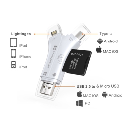 THE WAY 4-In-1 Card Reader, Suitable for Apple Type-C Multi-Function Computer Mobile Phone Dual-Purpose Sd/tf Mobile Phone Card Reader 4-In-1 -