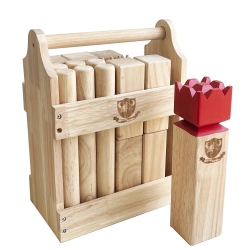 JACJOE ALL PRO Kubb Outdoor Game | Viking Game Rubber Wood Garden Throwing Toy With Carry Bag (Handheld Crates)