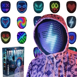 DEPOINTER LIFE Led Mask With Gesture Sensing, Led Face Transforming Mask for Costume Cosplay Party Masquerade, Light Up Mask for Hall.. In Multicolor