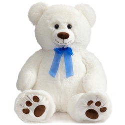 HOLLYHOME Teddy Bear Stuffed Animal Plush Giant Teddy Bears With Footprints Big Bear 36 Inch In White