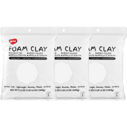 BOHS Foam Clay, 3PCs 3.3 Lbs - Squishy, Soft, Air Dry -for School Project, Cosplay, Fake Bake, Slime Supplies In White