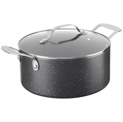 GRANITESTONE Nonstick 5 Quart Stock Pot With Lid With Ultra Durable Mineral And Diamond Triple Cookware Set In Black