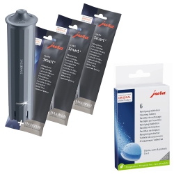 JURA Claris Smart+ Water Filters + 3-Phase 6 Cleaning Tablets - Value Combo - 3 Filters + 6 Cleaning Tablets