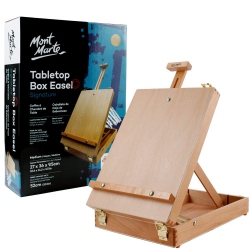 MONT MARTE Adjustable Table Top Wood Box Easel, Portable Art Sketch Easel for Painting, Holds Canvases Up to 20.4”In