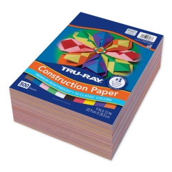 TRU-RAY (P6588-4) Heavyweight Construction Paper Bulk Assortment, 10 Assorted Colors, 9" X 12", 500 Sheets