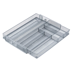 HONEY-CAN-DO Kch-02163 Steel Mesh 7-Compartment Expandable Utility Drawer Organizer In Silver