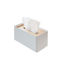 YAMAZAKI Home Box Cover Lid | Steel | Tissue Case, One Size, Ash
