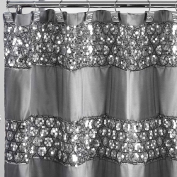 POPULAR BATH "sinatra Silver" Shower Curtain