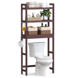 SONGMICS Over-The-Toilet Storage Bathroom Organizer Toilet Rack With Adjustable Shelf Ubts01Br In Brown
